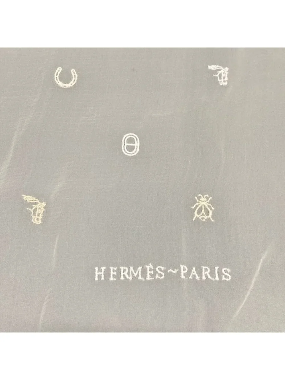 Hermes Shawl White Carre 100 Multi Charm Scarf